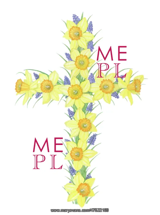  : Easter Cross of Daffodils and Grape Hyacinth