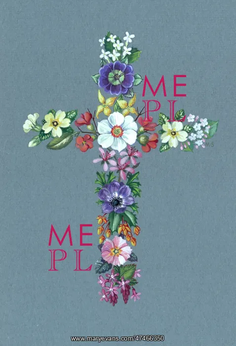 : Easter Cross of Flowers : Easter Cross of Flowers