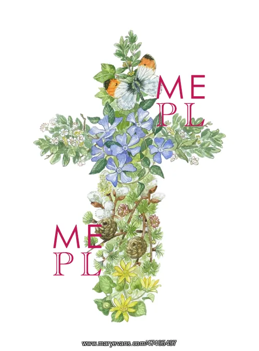 : Easter Cross with Orange Tip Butterfly : Easter Cross with Orange Tip Butterfly