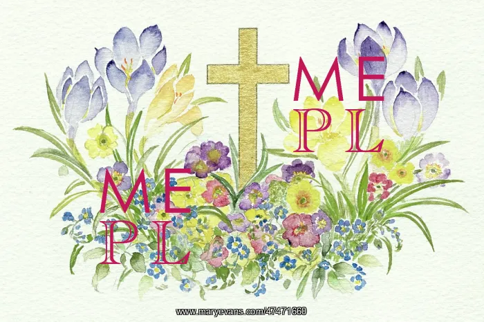  : Easter Cross - with spring time flowers