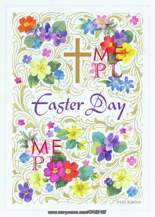  : Easter Day with cross and flowers