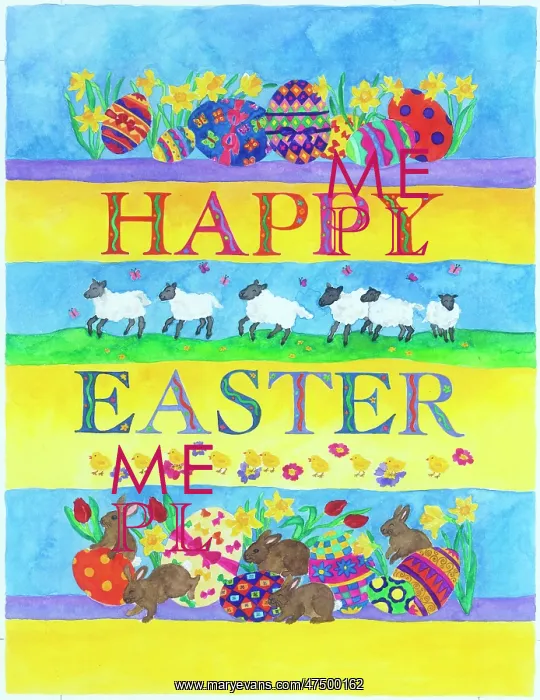 : Easter Eggs with lambs, rabbits and chicks : Easter Eggs with lambs, rabbits and chicks