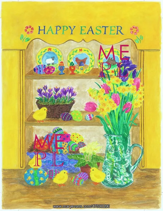 : Easter Eggs and Spring Flowers : Easter Eggs and Spring Flowers