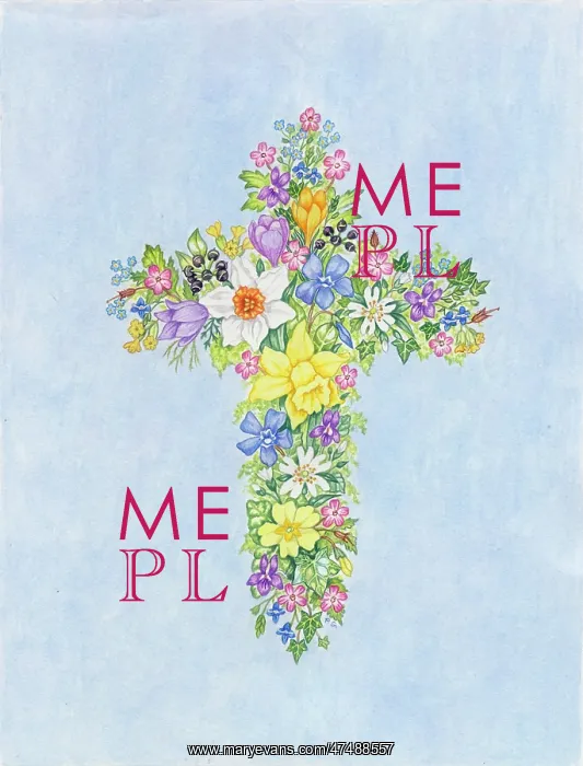 : Easter Floral Cross - daffodils, crocuses etc : Easter Floral Cross - daffodils, crocuses etc