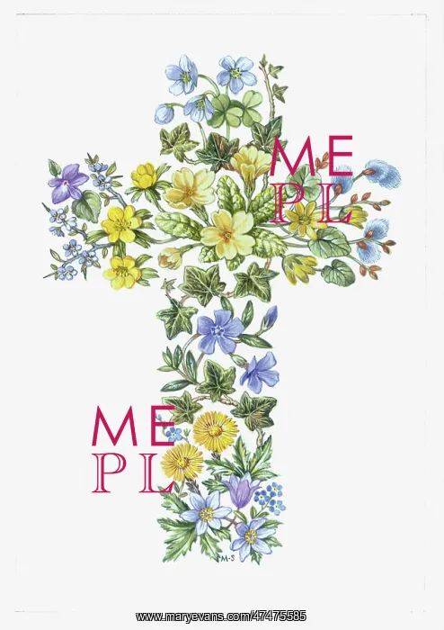 : Easter Floral Cross ??with primroses etc : Easter Floral Cross ??with primroses etc