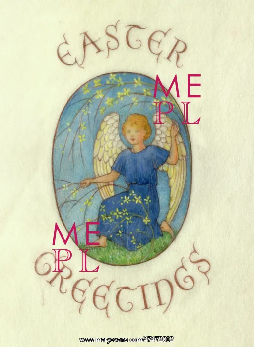  : Easter Greetings - with Angel in oval