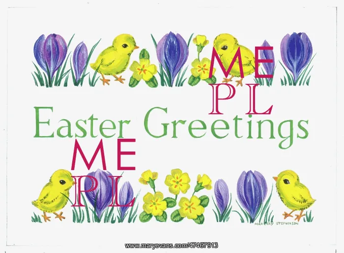 : Easter Greetings ? with chicks, crocuses etc : Easter Greetings ? with chicks, crocuses etc