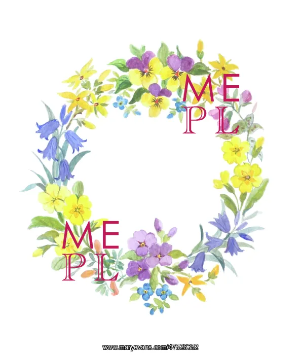 : Easter Wreath including primroses, violets etc : Easter Wreath including primroses, violets etc