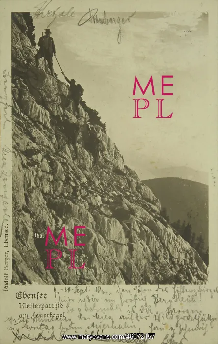 : Ebensee. Climbing on the Feuerkogel. 1904. Collotype : Ebensee. Climbing on the Feuerkogel. 1904. Collotype