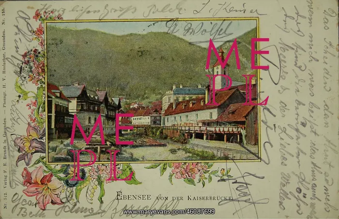 : Ebensee seen from the Kaiser Bridge. 1903 : Ebensee seen from the Kaiser Bridge. 1903