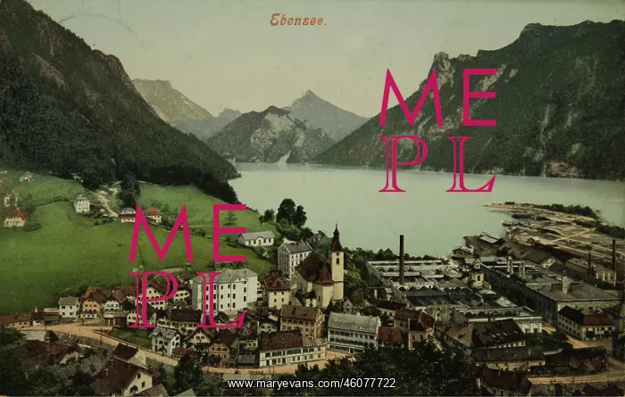 : Ebensee. View from top of the village and the : Ebensee. View from top of the village and the
