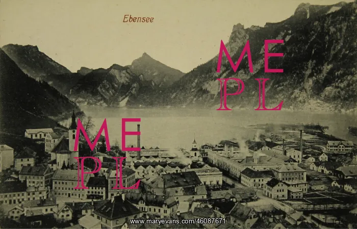 : Ebensee. View of the village and the salt works : Ebensee. View of the village and the salt works