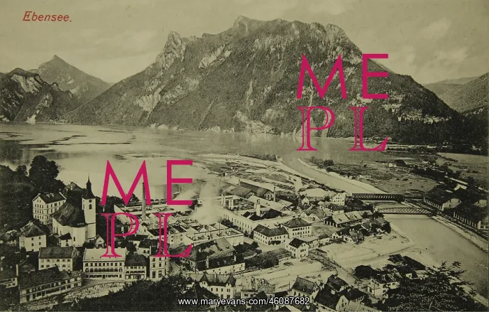 : Ebensee. View of the village and the salt works : Ebensee. View of the village and the salt works