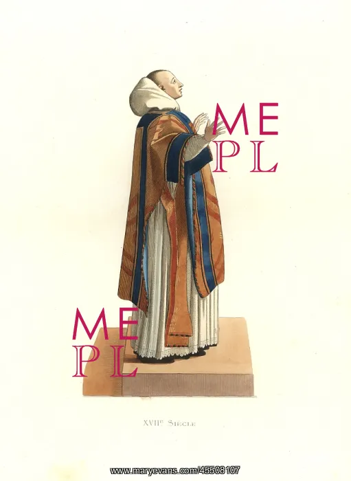 : Ecclesiastical costume, 17th century, Benedictine order : Ecclesiastical costume, 17th century, Benedictine order
