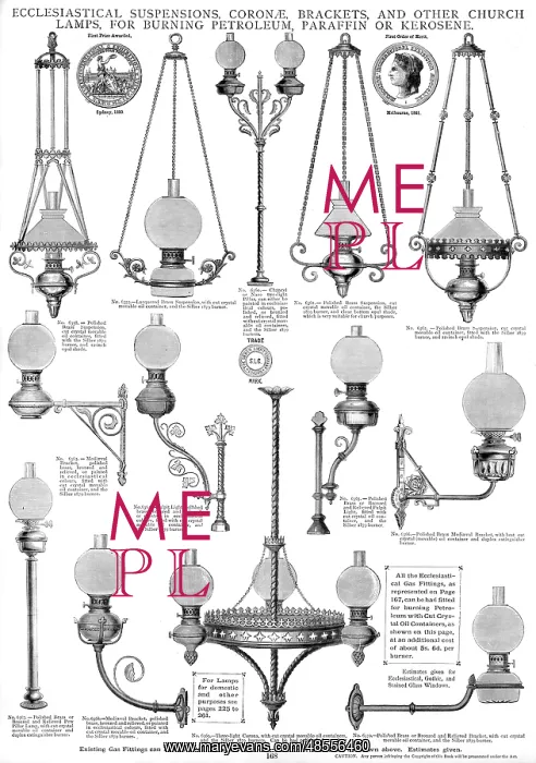  : Ecclesiastical lighting items, Plate 168