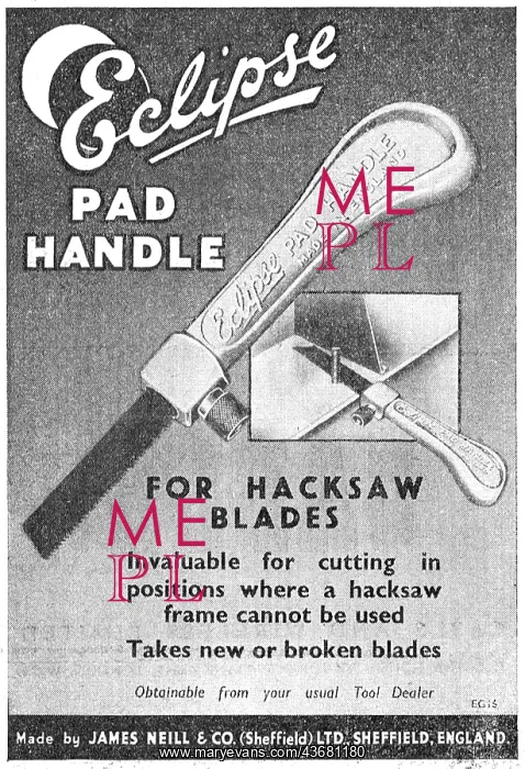 : Eclipse Pad Handles For Hacksaw Blades : Eclipse Pad Handles For Hacksaw Blades