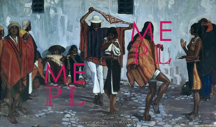 : Ecuador. Indigenous painting. Dancec. ECUADOR : Ecuador. Indigenous painting. Dancec. ECUADOR
