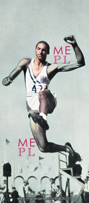 : Ed Gordon in the long jump in 1932 Olympic Games : Ed Gordon in the long jump in 1932 Olympic Games