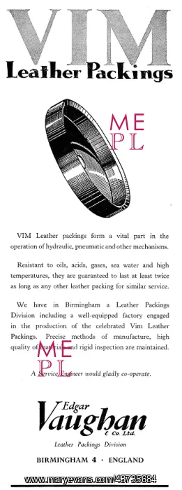 : Edgar Vaughan - Leather Packings Division : Edgar Vaughan - Leather Packings Division