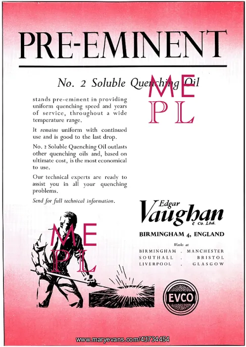 : Edgar Vaughan Soluble Quenching Oil : Edgar Vaughan Soluble Quenching Oil