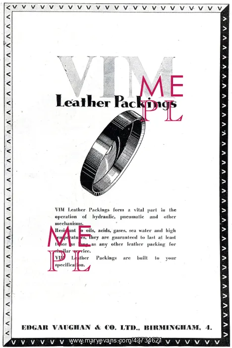 : Edgar Vaughan VIM Leather Packings : Edgar Vaughan VIM Leather Packings
