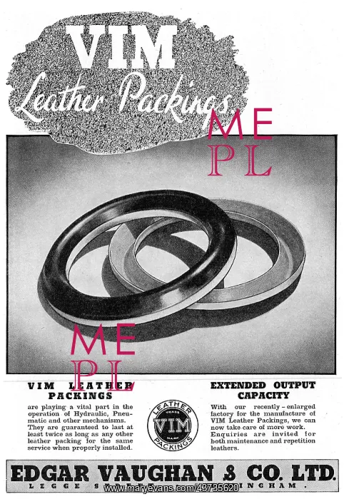 : Edgar Vaughan - VIM Leather Packings : Edgar Vaughan - VIM Leather Packings