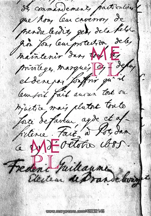 : The Edict of Potsdam, 1685 : The Edict of Potsdam, 1685