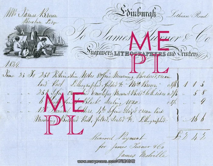 : Edinburgh engravers receipt, 1849 : Edinburgh engravers receipt, 1849