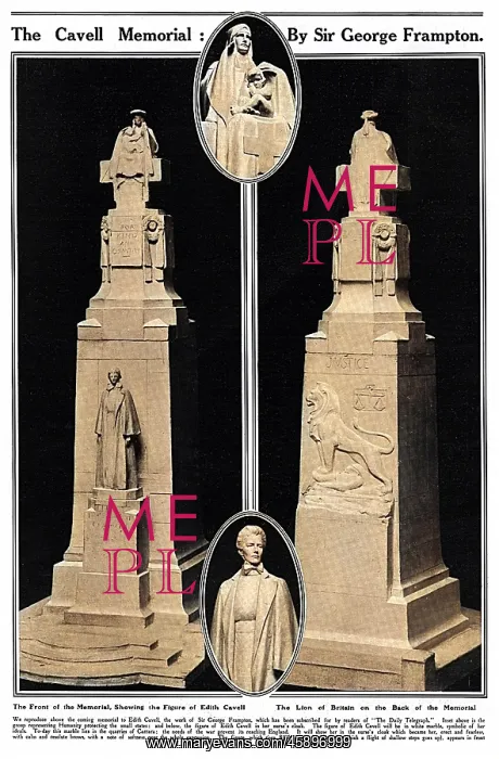 : Edith Cavell monument by George Frampton, WW1 : Edith Cavell monument by George Frampton, WW1