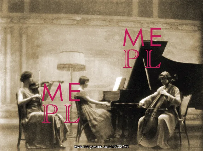 : Edith Rubel Trio performing, left to right, ? : Edith Rubel Trio performing, left to right, ?