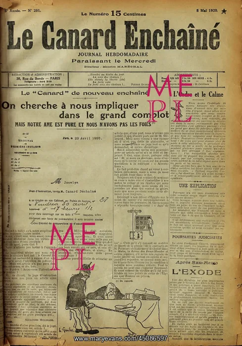 : Edition of Le Canard Enchaine, satirical newspaper : Edition of Le Canard Enchaine, satirical newspaper