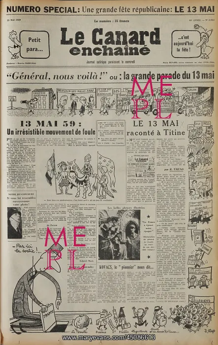 : Edition of Le Canard Enchaine, satirical newspaper : Edition of Le Canard Enchaine, satirical newspaper