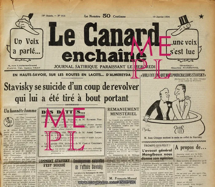 : Edition of Le Canard Enchaine, satirical newspaper : Edition of Le Canard Enchaine, satirical newspaper