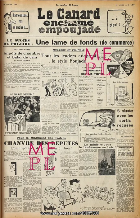 : Edition of Le Canard Enchaine, satirical newspaper : Edition of Le Canard Enchaine, satirical newspaper