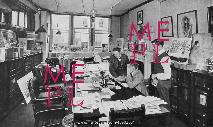 : In the editor's room: a special artist's drawing is brought : In the editor's room: a special artist's drawing is brought