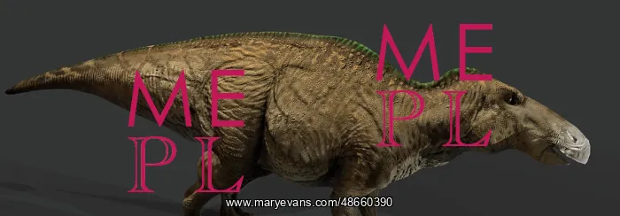 : Edmontosaurus dinosaur on gray background : Edmontosaurus dinosaur on gray background