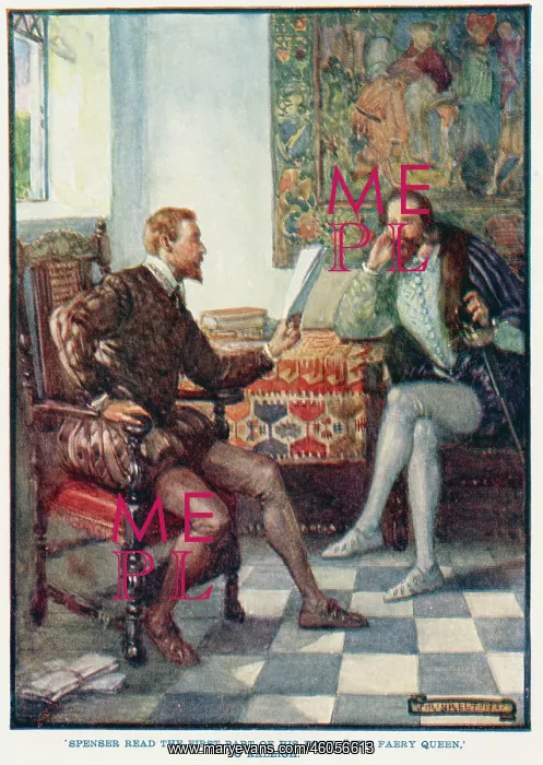 : Edmund Spenser reading to Raleigh : Edmund Spenser reading to Raleigh