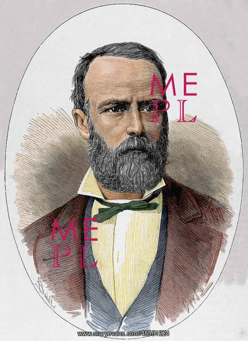 : Eduardo Basabilbaso (1835-1907). Colored engraving : Eduardo Basabilbaso (1835-1907). Colored engraving