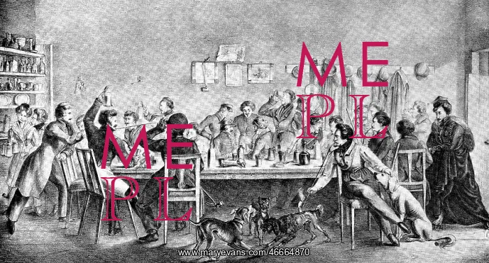 : education, students in a tavern, binge, circa : education, students in a tavern, binge, circa