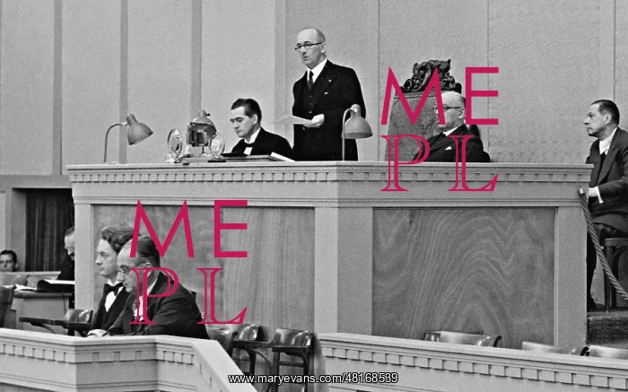 : Edvard Benes as a speaker at the League of Nations, 1934 : Edvard Benes as a speaker at the League of Nations, 1934