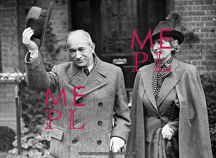 : Edvard Benes and his wife, 1938 : Edvard Benes and his wife, 1938