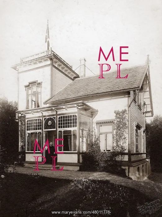 : Edvard Grieg in front of his villa : Edvard Grieg in front of his villa