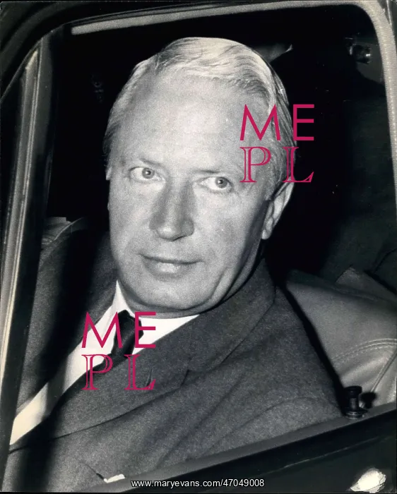 : Edward Heath arriving at House of Commons by car : Edward Heath arriving at House of Commons by car