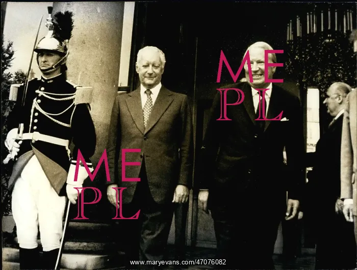 : Edward Heath and Pierre Messmer, Elysee Palace, Paris : Edward Heath and Pierre Messmer, Elysee Palace, Paris