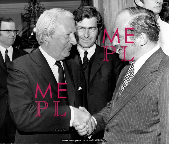 : Edward Heath and Rainer Barzel of West Germany : Edward Heath and Rainer Barzel of West Germany