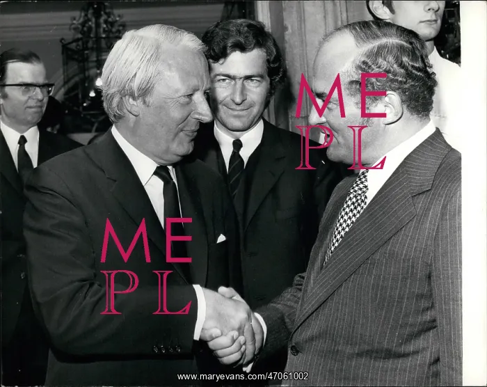 : Edward Heath and Rainer Barzel of West Germany : Edward Heath and Rainer Barzel of West Germany