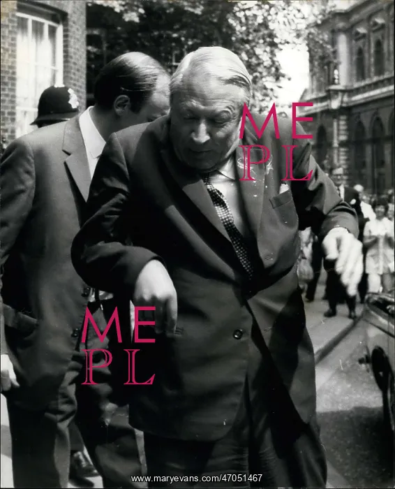 : Edward Heath splashed with red paint, Downing Street : Edward Heath splashed with red paint, Downing Street