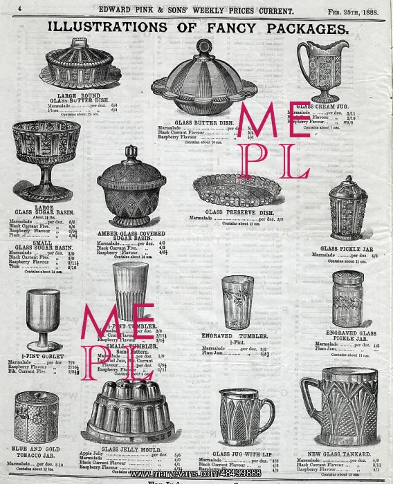 : Edward Pink & Sons - Glass Items : Edward Pink & Sons - Glass Items