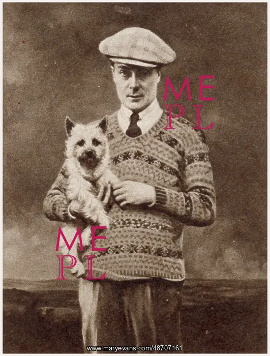 : Edward, Prince of Wales with his Cairn Terrier 1925 : Edward, Prince of Wales with his Cairn Terrier 1925