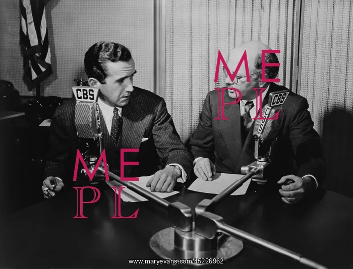 : Edward R. Murrow (left) and William L. Shirer, ? : Edward R. Murrow (left) and William L. Shirer, ?